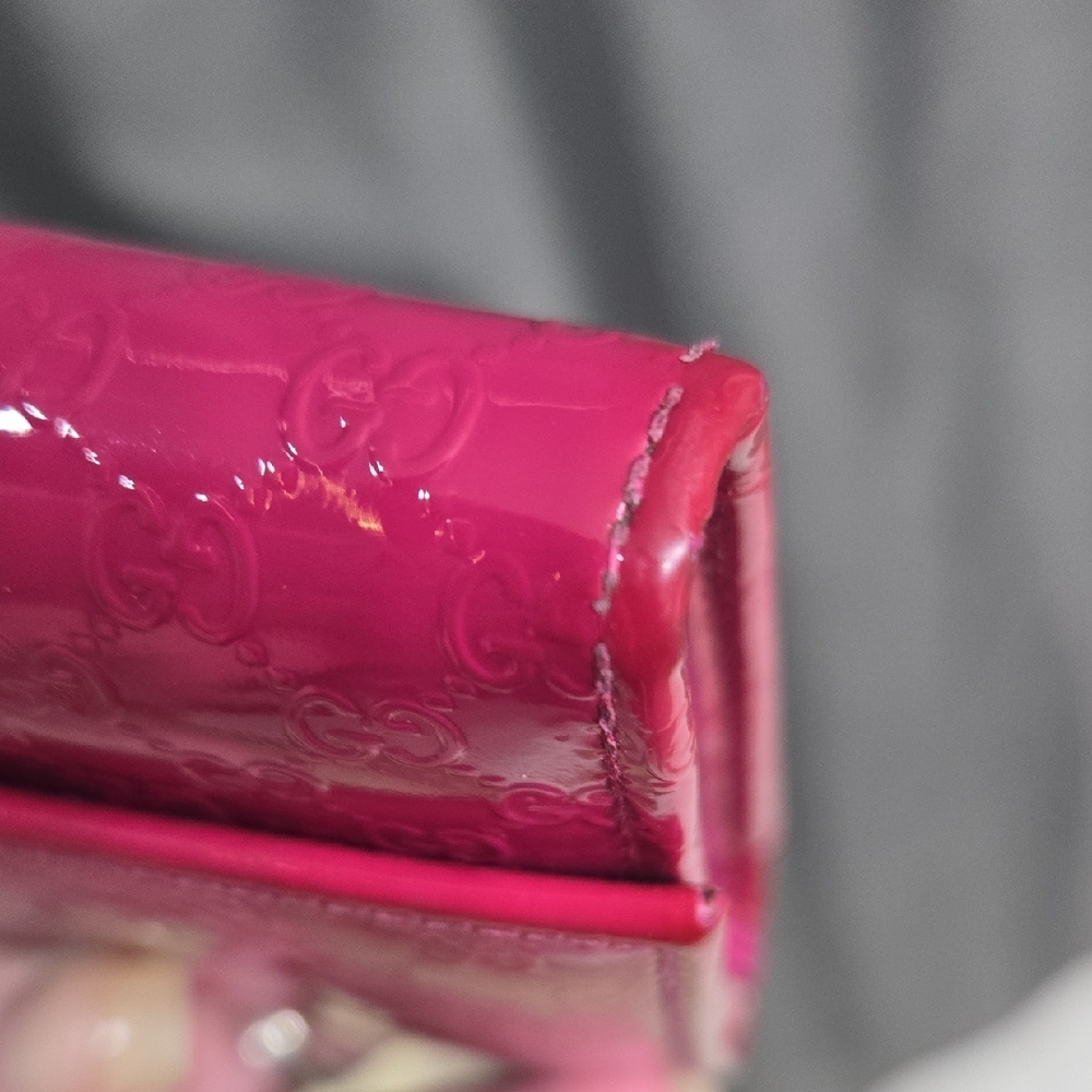 Gucci Magenta Patent Leather Wallet EUC - Picture 7 of 16